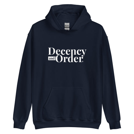 Decency And Order Hoodie Unisex (White Logo)