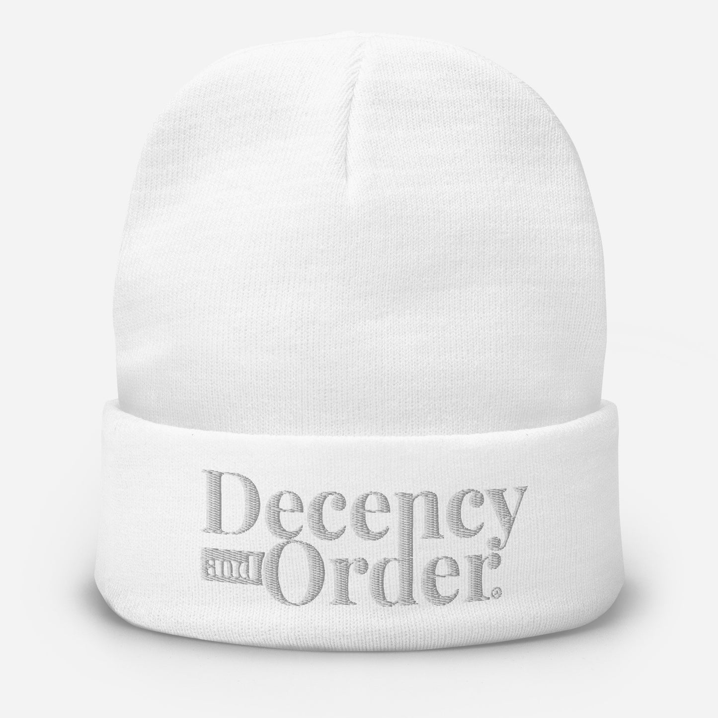 Embroidered Beanie (White logo)