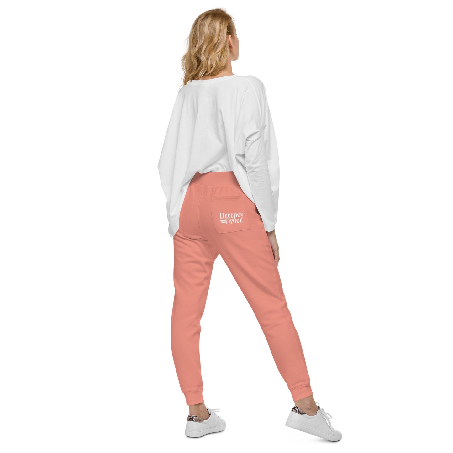 Decency And Order fleece sweatpants (White Logo)