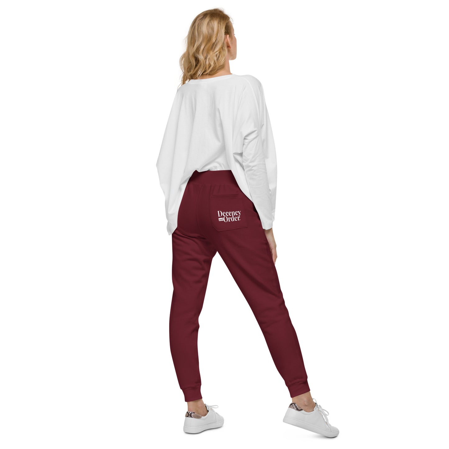 Decency And Order fleece sweatpants (White Logo)