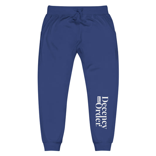 Decency And Order fleece sweatpants (White Logo)