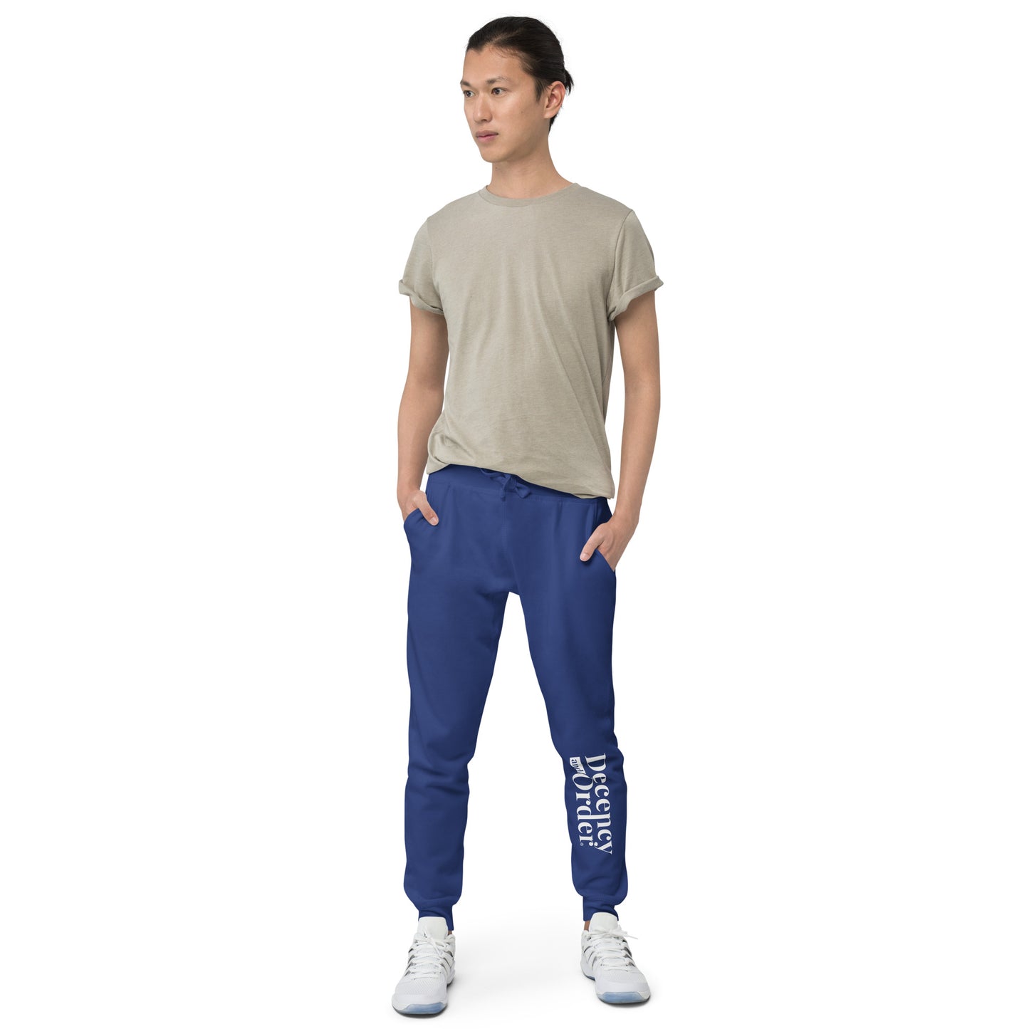 Decency And Order fleece sweatpants (White Logo)