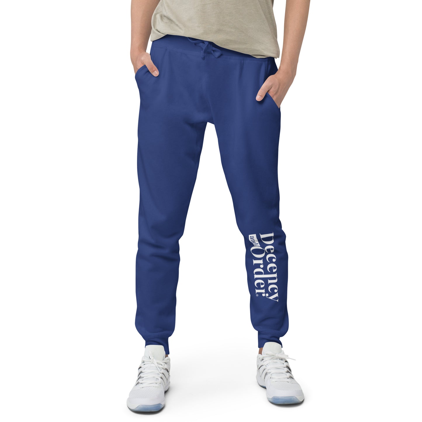 Decency And Order fleece sweatpants (White Logo)