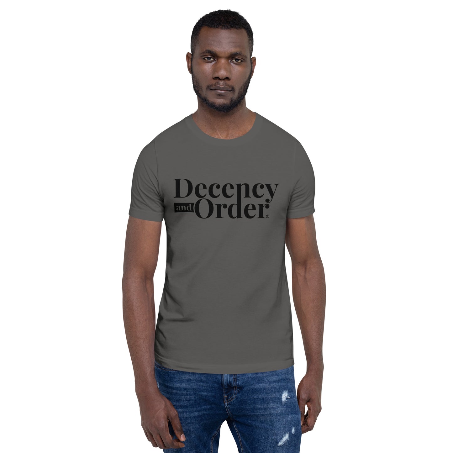 Decency And Order T-shirt Unisex (Black Logo)