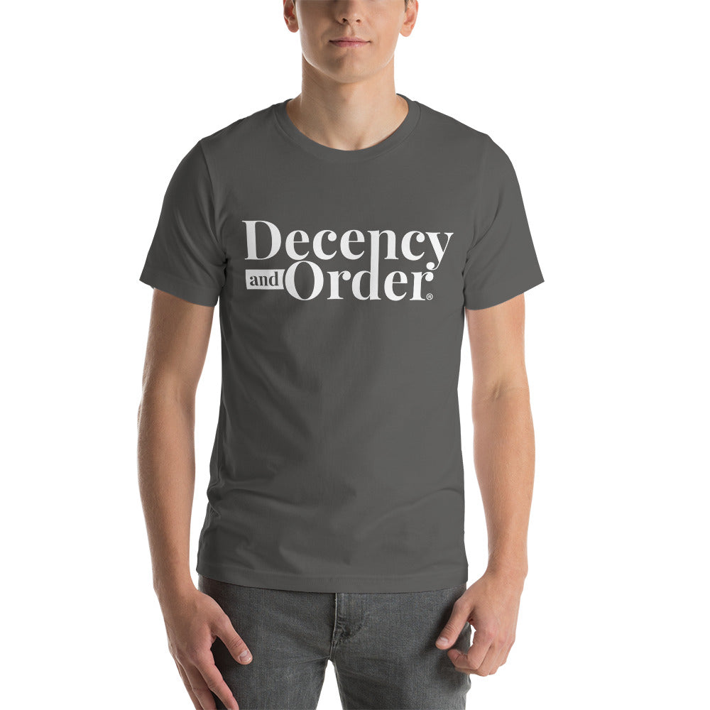 Decency And Order T-shirt Unisex (White Logo)