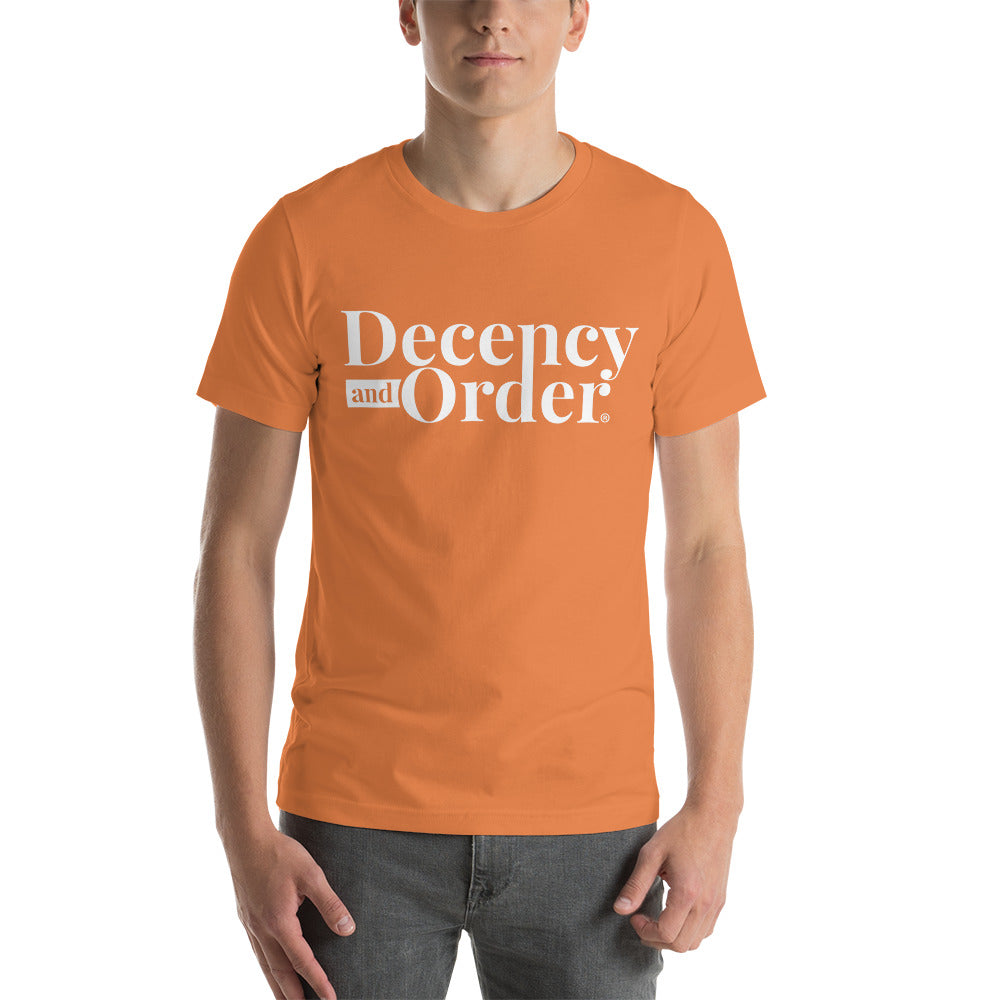 Decency And Order T-shirt Unisex (White Logo)