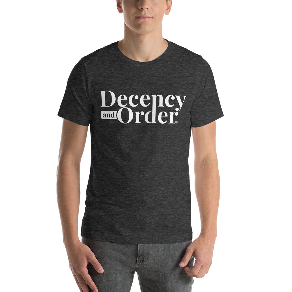 Decency And Order T-shirt Unisex (White Logo)