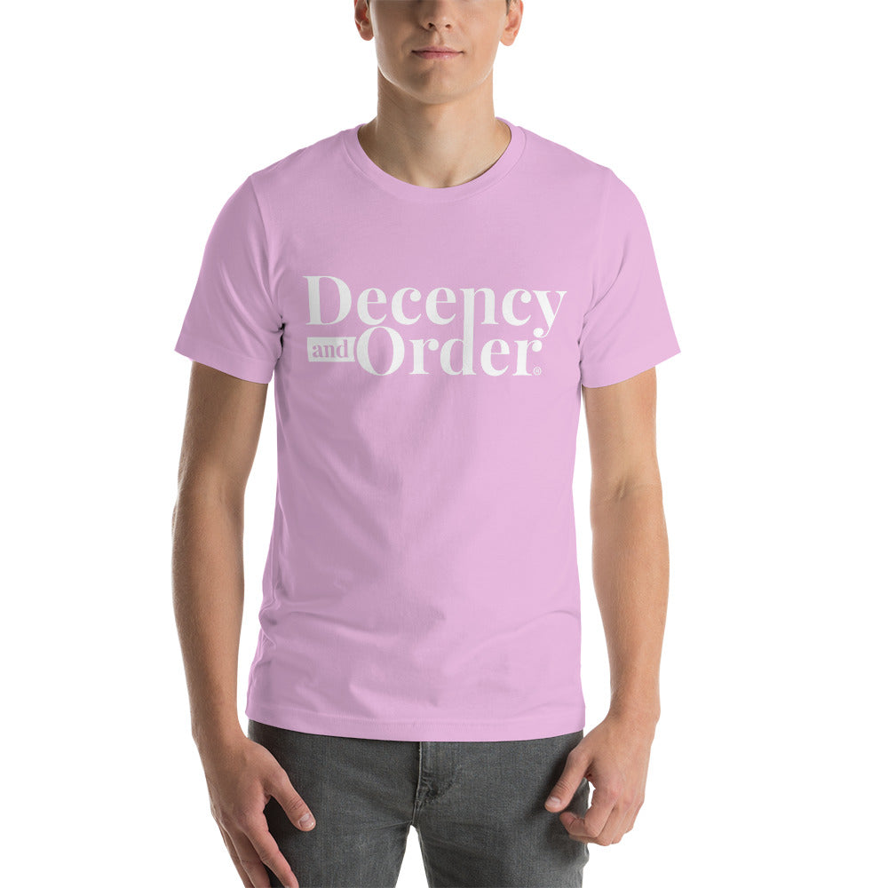 Decency And Order T-shirt Unisex (White Logo)