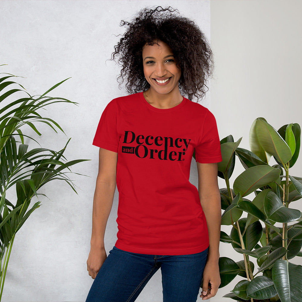 Decency And Order T-shirt Unisex (Black Logo)