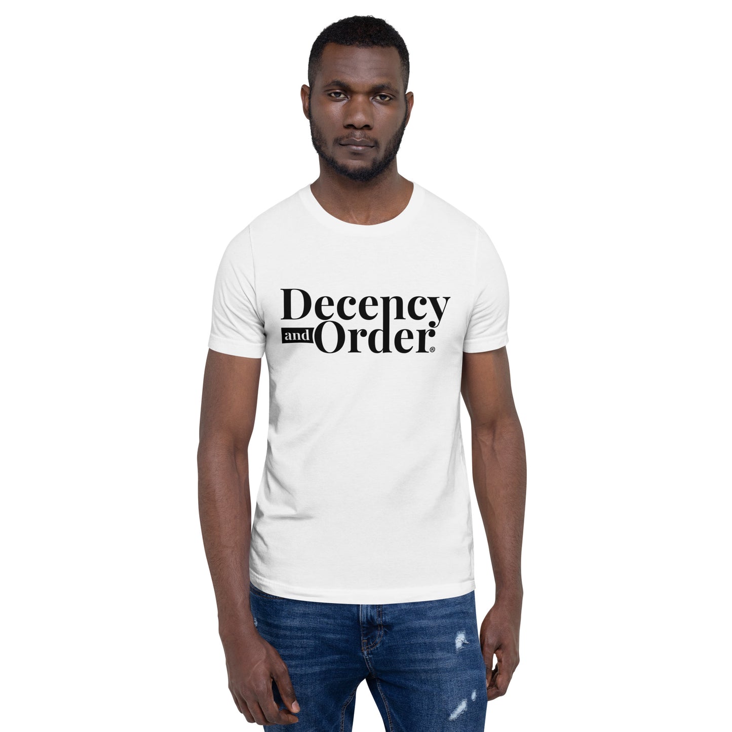 Decency And Order T-shirt Unisex (Black Logo)