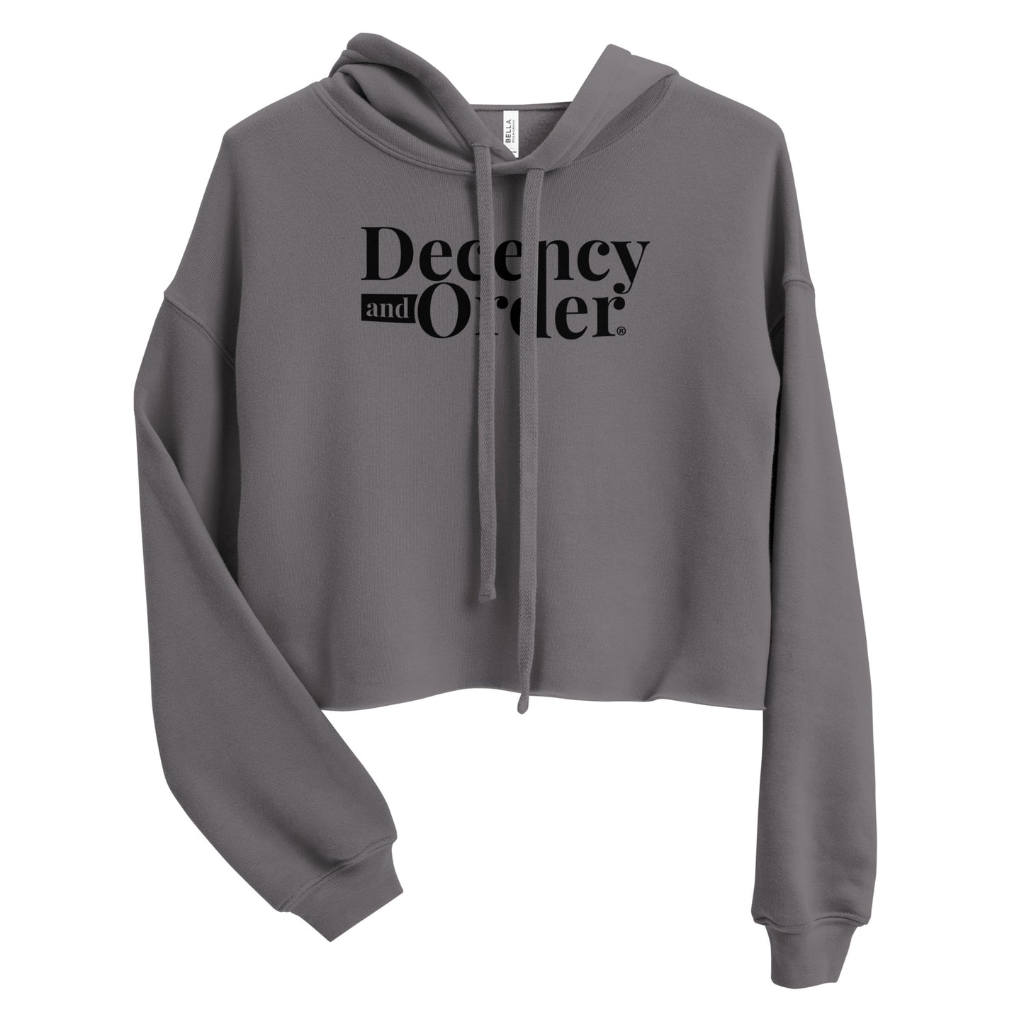 Decency And Order Crop Hoodie (Black Logo)