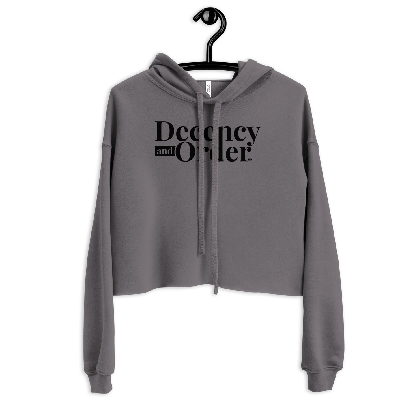 Decency And Order Crop Hoodie (Black Logo)